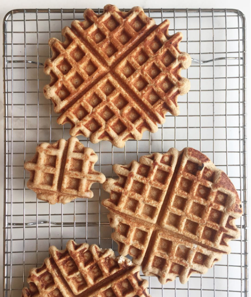 Easy Oat Flour Waffles + How to Cook Them on a Cast Iron Waffle Press